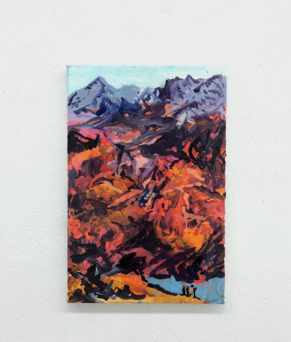 Vandrare, 41 x 27 cm, Oil & lacquers on canvas 2016. 